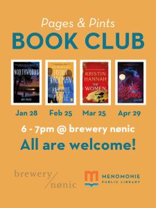 book club poster with book covers